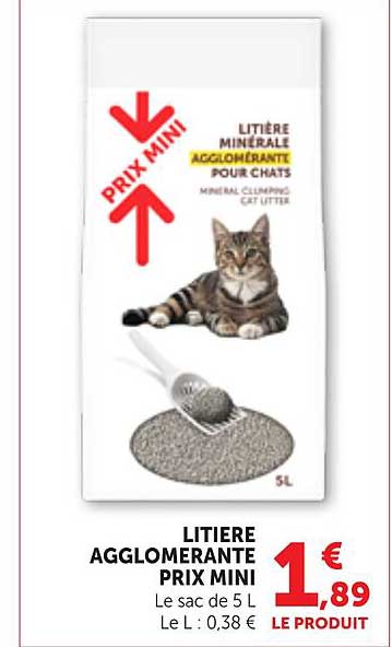 LITIÈRE AGGLOMÉRANTE PRIX MINI