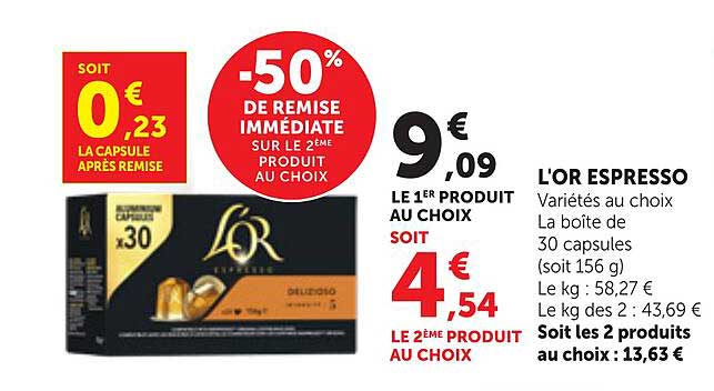 L'OR ESPRESSO Variétés au choix
