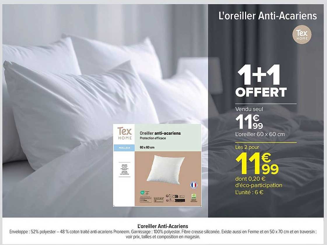 L'oreiller Anti-Acariens