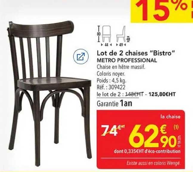 Lot de 2 chaises "Bistro"