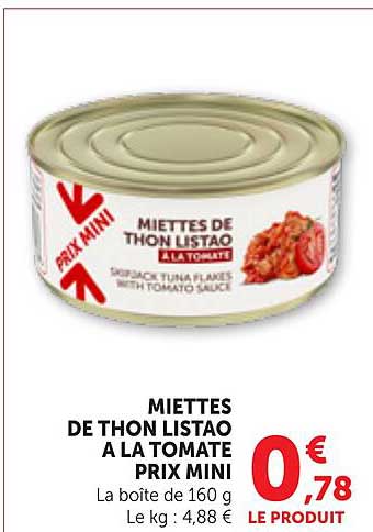 MIETTES DE THON LISTAO A LA TOMATE PRIX MINI