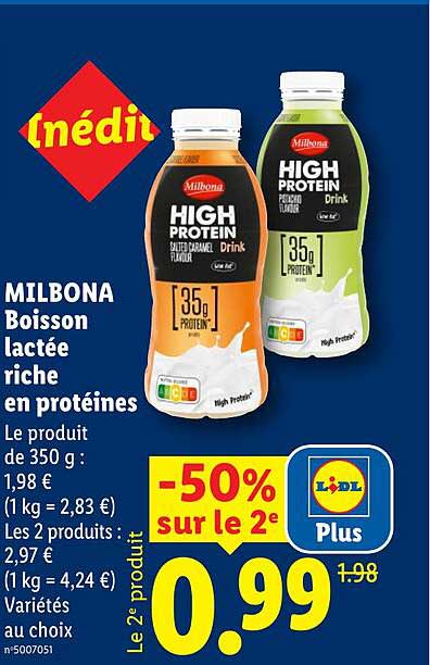 MILBONA Boisson lactée riche en protéines