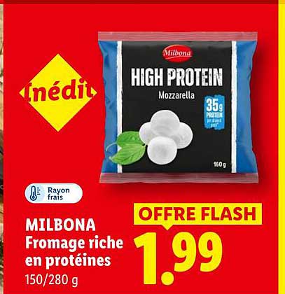 MILBONA Fromage riche en protéines 150/280 g
