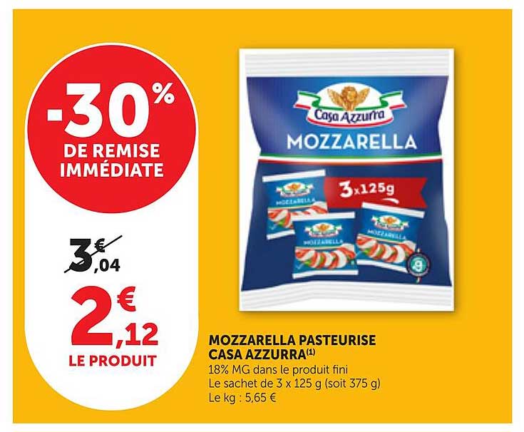 MOZZARELLA PASTEURISE CASA AZZURRA