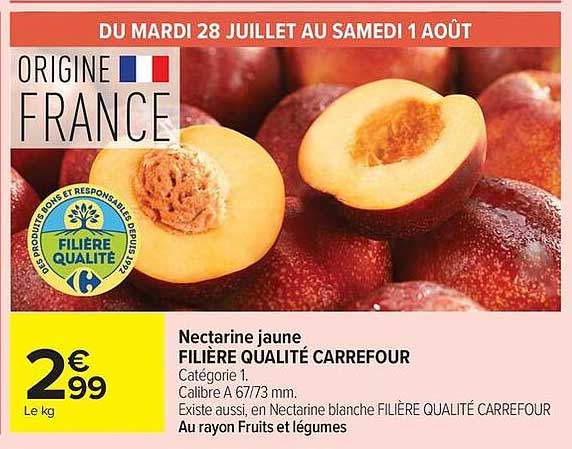 Nectarine jaune FILIÈRE QUALITÉ CARREFOUR
