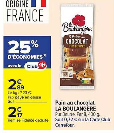 Pain au chocolat LA BOULANGÈRE