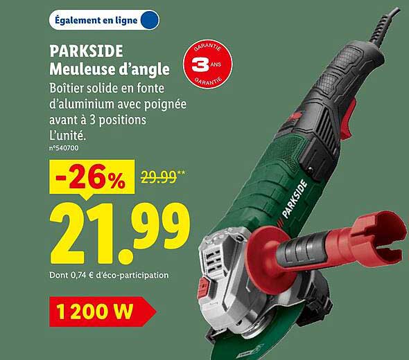 PARKSIDE Meuleuse d’angle