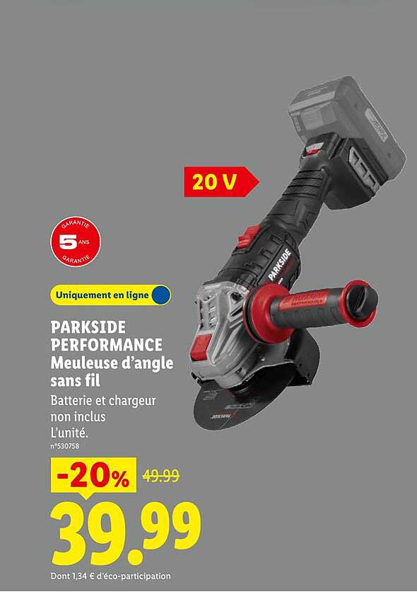 PARKSIDE PERFORMANCE Meuleuse d’angle sans fil
