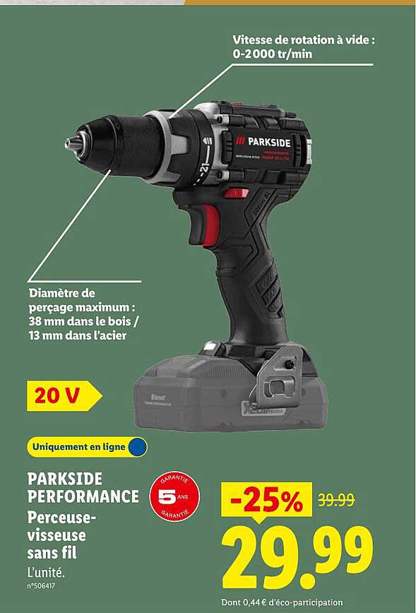 PARKSIDE PERFORMANCE Perceuse-visseuse sans fil