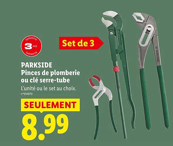 PARKSIDE Pinces de plomberie ou clé serre-tube