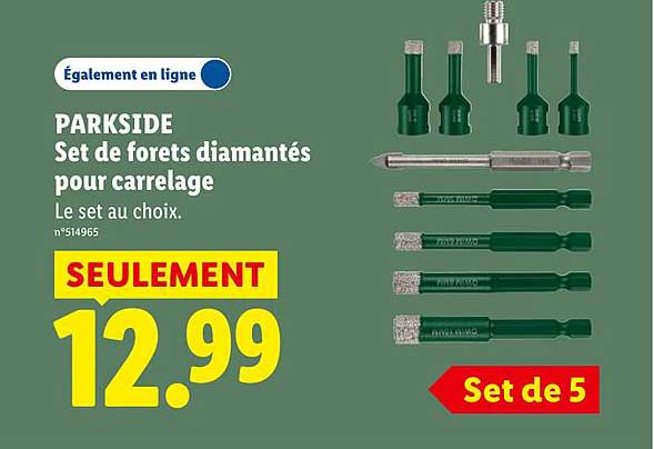 PARKSIDE Set de forets diamantés pour carrelage