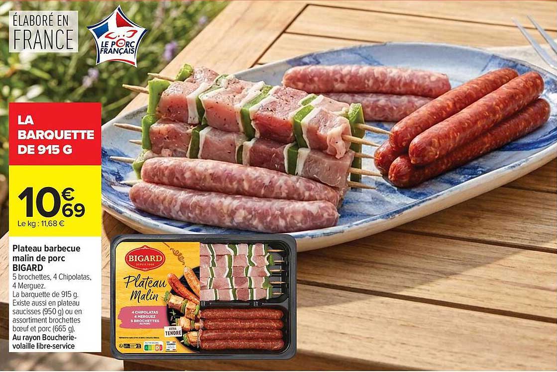 Plateau barbecue malin de porc BIGARD