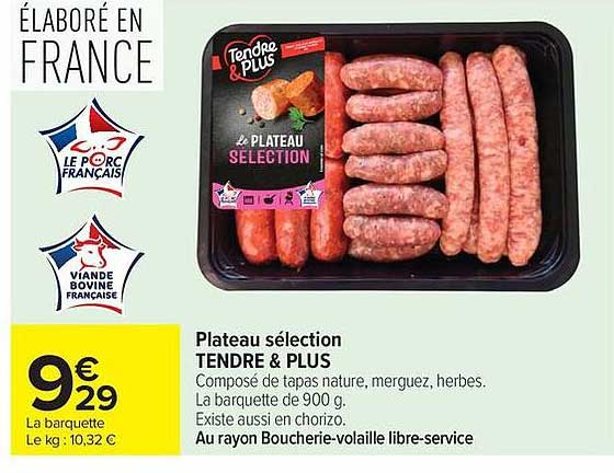 Plateau sélection TENDRE & PLUS