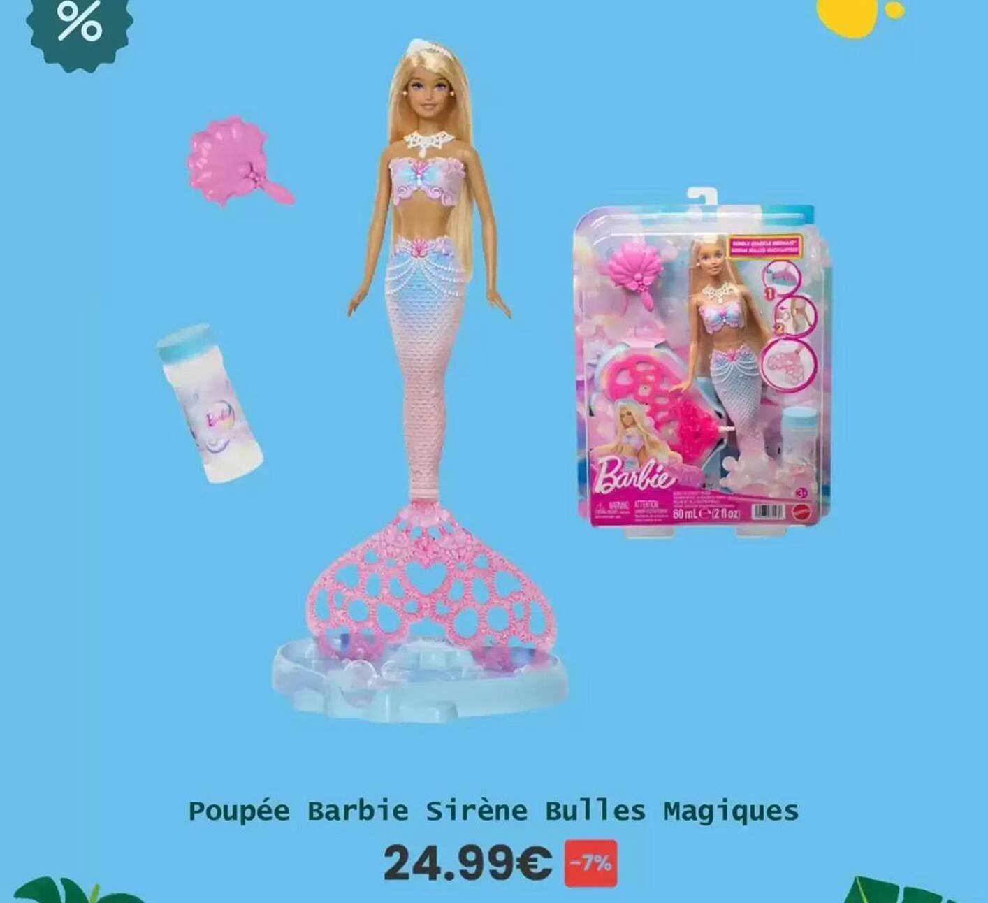 Poupée Barbie Sirène Bulles Magiques
