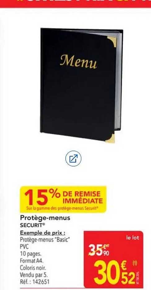 Protège-menus SECURIT®