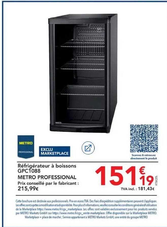 Réfrigérateur à boissons GPC1088 METRO PROFESSIONAL