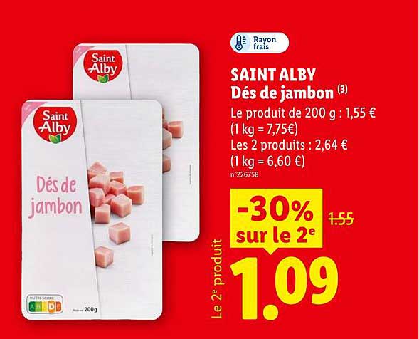 SAINT ALBY Dés de jambon