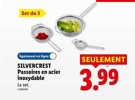 SILVERCREST Passoires en acier inoxydable