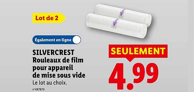 SILVERCREST Rouleaux de film pour appareil de mise sous vide