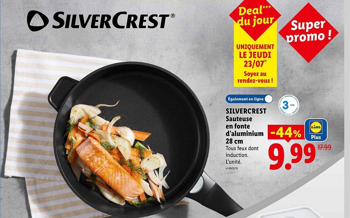 SILVERCREST Sauteuse en fonte d'aluminium 28 cm