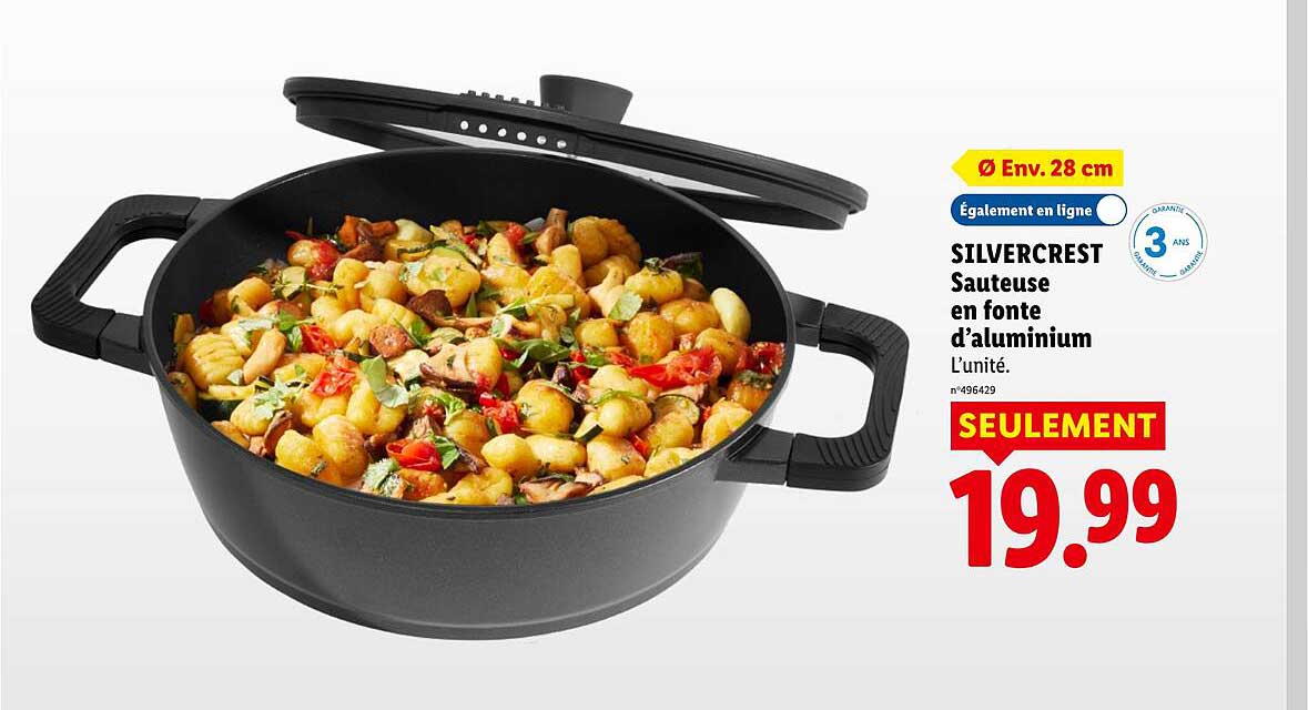 SILVERCREST Sauteuse en fonte d’aluminium
