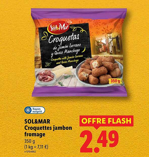 SOL&MAR Croquettes jambon fromage 350 g