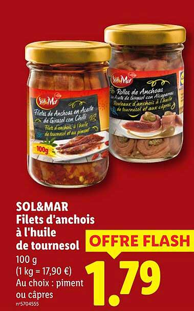 SOL&MAR Filets d'anchois à l'huile de tournesol