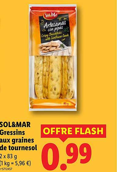 SOL&MAR Gressins aux graines de tournesol