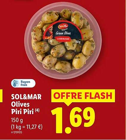 SOL&MAR Olives Piri Piri 150 g