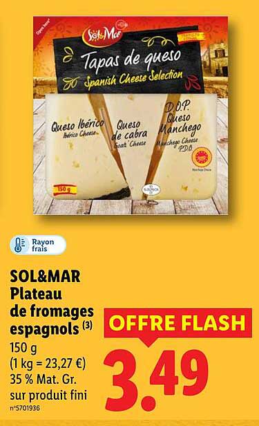 SOL&MAR Plateau de fromages espagnols (3) 150 g