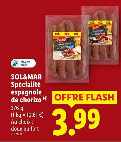 SOL&MAR Spécialité espagnole de chorizo