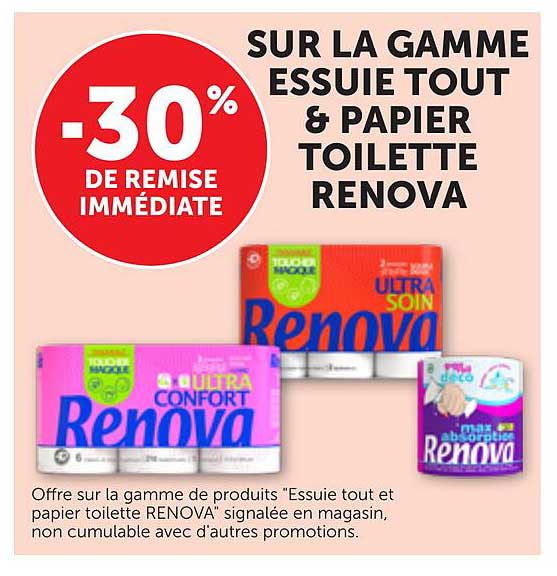 SUR LA GAMME ESSUIE TOUT & PAPIER TOILETTE RENOVA