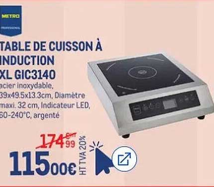 TABLE DE CUISSON À INDUCTION XL GIC3140