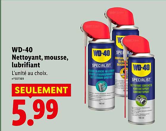 WD-40 Nettoyant, mousse, lubrifiant