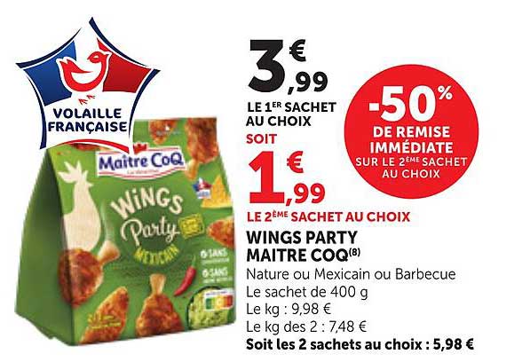 WINGS PARTY MAITRE COQ