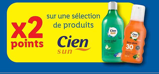 x2 points sur une sélection de produits Cien sun