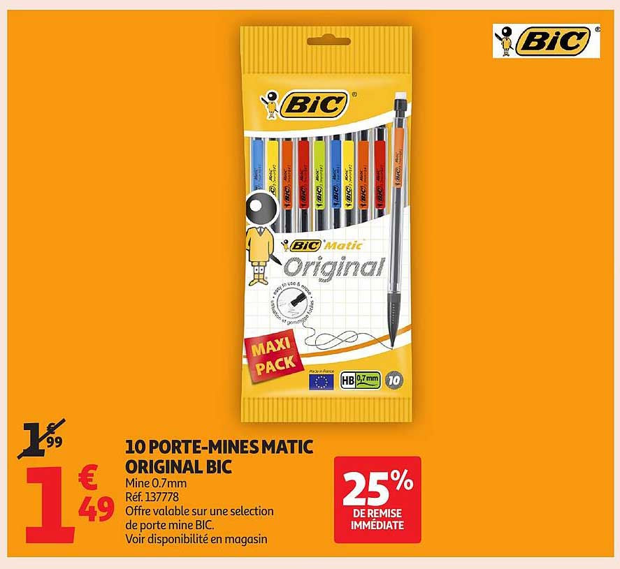 10 PORTE-MINES MATIC ORIGINAL BIC