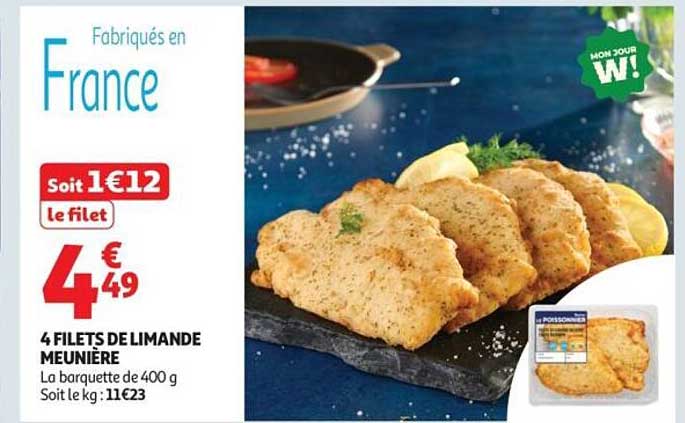 4 FILETS DE LIMANDE MEUNIÈRE