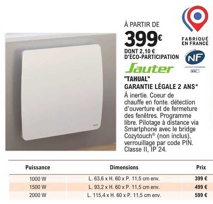 À PARTIR DE 399€ DONT 2,10 € D'ÉCO-PARTICIPATION