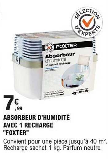 ABSORBEUR D'HUMIDITÉ AVEC 1 RECHARGE "FOXTER"