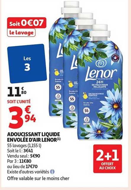 ADOUCISSANT LIQUIDE ENVOYÉE D'AIR LENOR