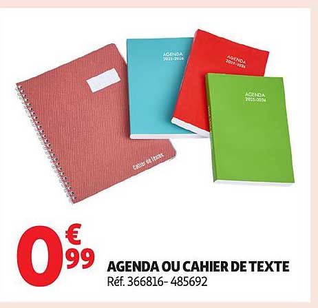 AGENDA OU CAHIER DE TEXTE
