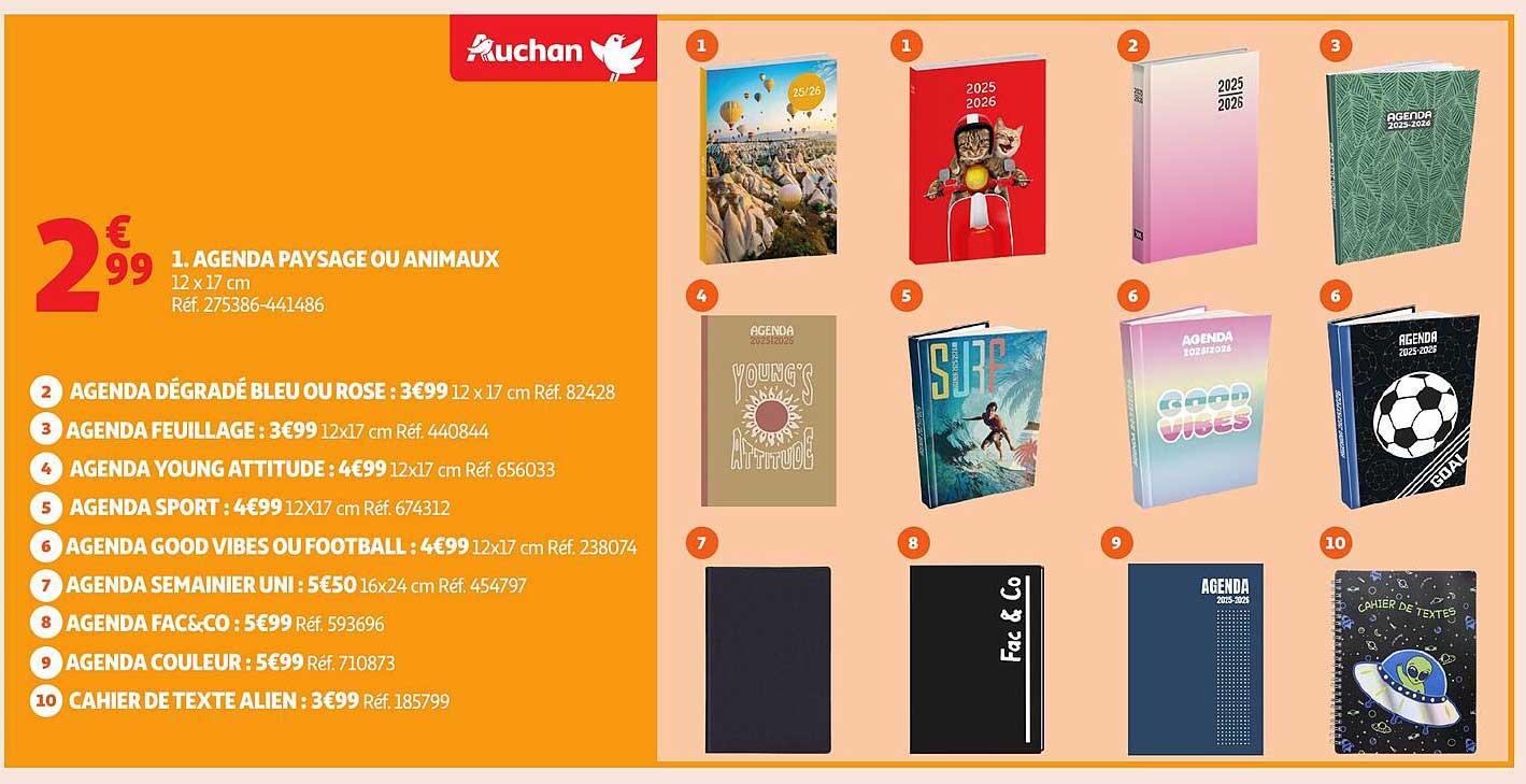 AGENDA PAYSAGE OU ANIMAUX