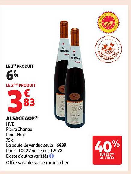 Alsace AOP HVE Pierre Chanau Pinot Noir 75 cl