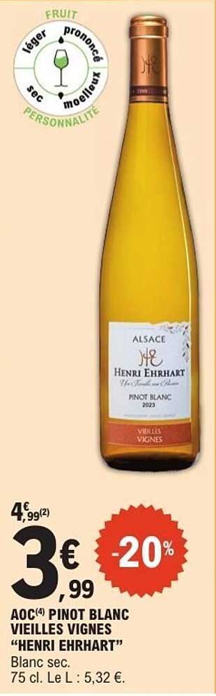 AOC(4) PINOT BLANC VIEILLES VIGNES "HENRI EHRHART"