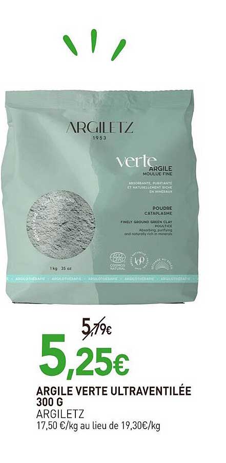 ARGILE VERTE ULTRAVENTILÉE 300 G