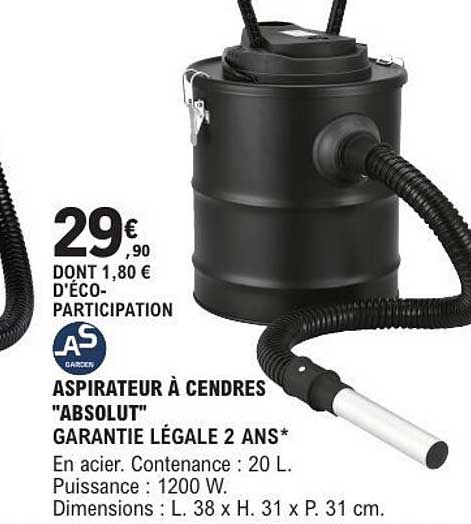 ASPIRATEUR À CENDRES "ABSOLUT"