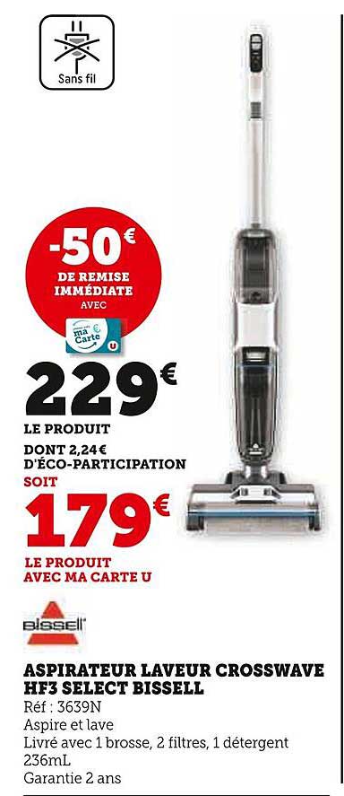 ASPIRATEUR LAVEUR CROSSWAVE HF3 SELECT BISSELL