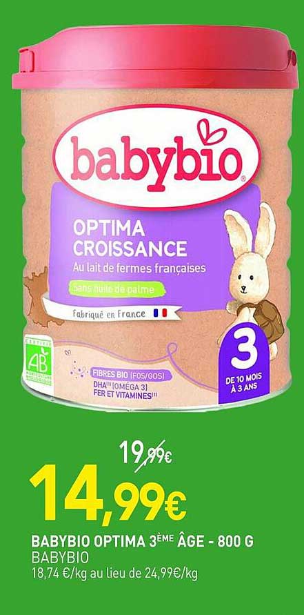 BABYBIO OPTIMA 3ÈME ÂGE - 800 G
