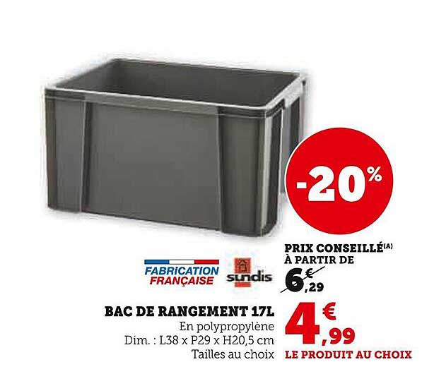 BAC DE RANGEMENT 17L